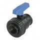 Valvola a sfera in PVC nero con attacchi filettati femmina
