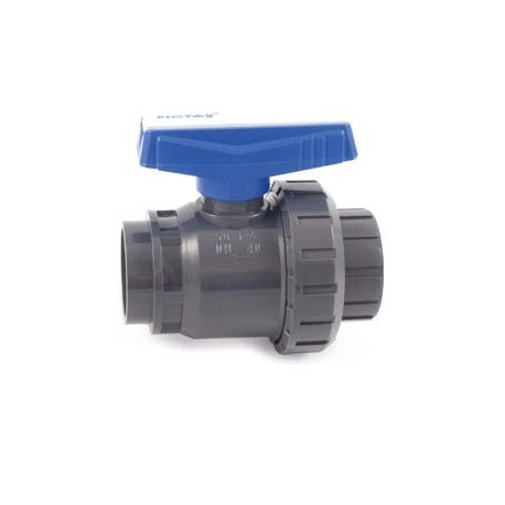 PVC-UH PIMTAS Valvola a sfera serie acqua con supporto libero, monoghiera incollaggio ISO F-F (PIMTAS)