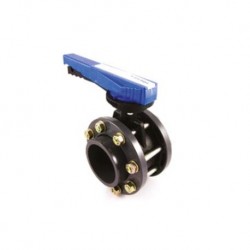 PVC-UH PIMTAS Valvola a farfalla con azionamento a leva + Kit (PIMTAS)